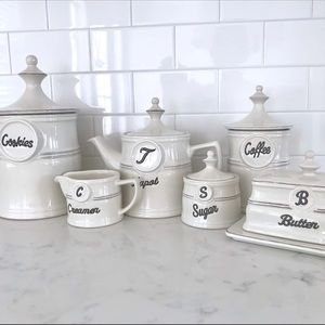 Tea Set with Coffee Canister and Cookie Jar